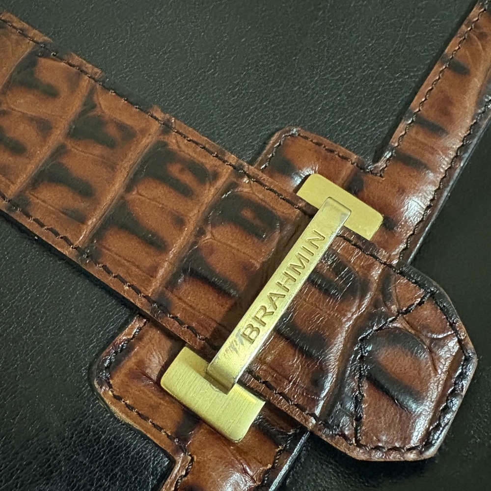 Brahmin Carina Tuscan With Gold Toned hardware Cross Body Purse - Picture 11 of 12